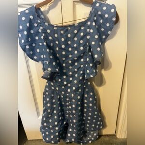 DO+BE Denim Blue Polka Dot Dress